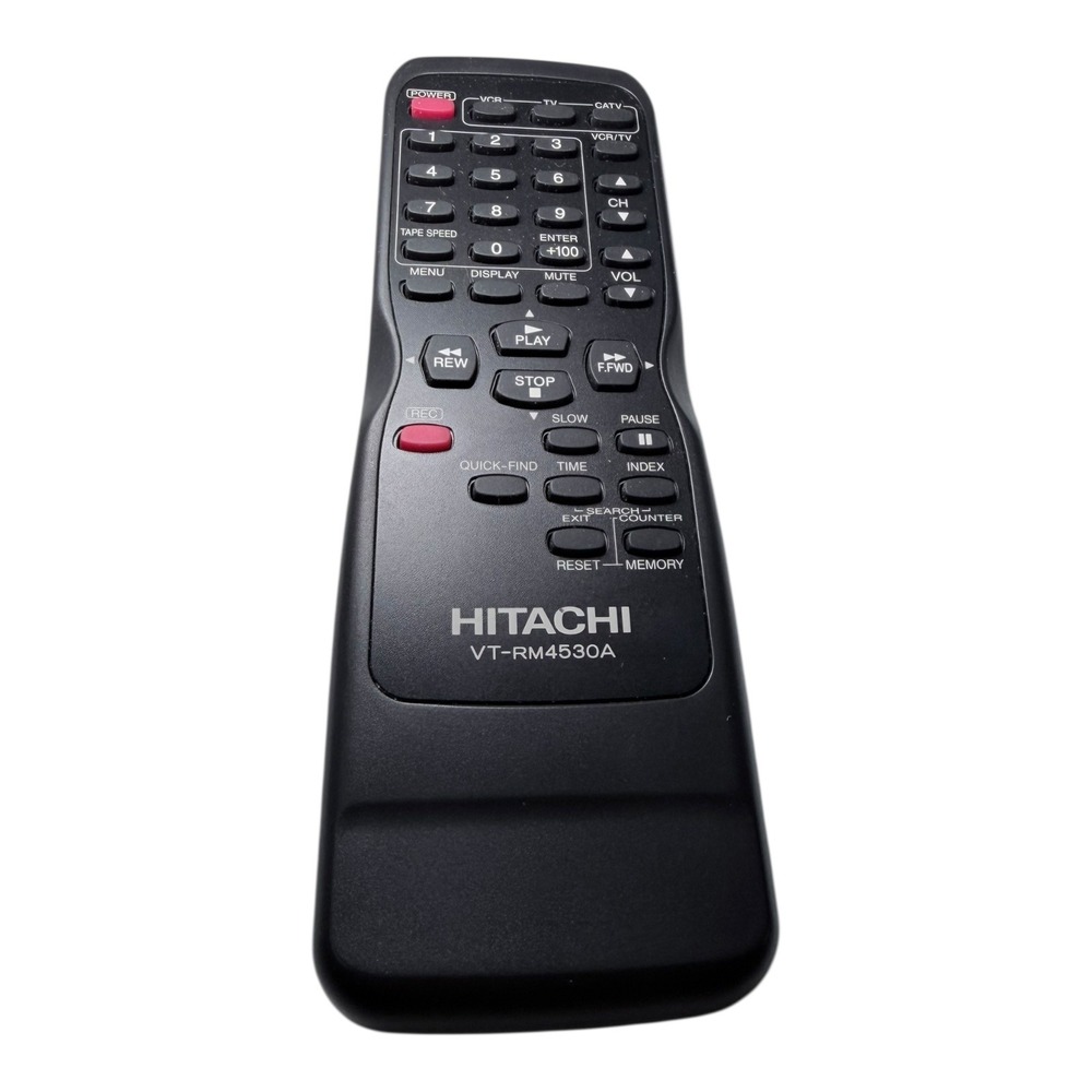 Hitachi VT-RM4530A Remote Control‎ VCR TV CATV Replacement Black Vintage OEM